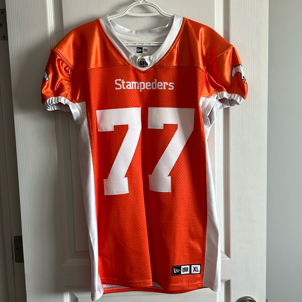 RARE New Era Authentic On-Field Football Stampeders Orange Jersey – XL #77